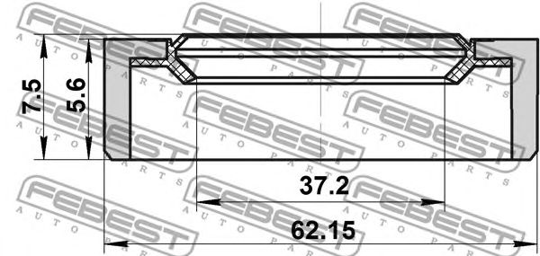 Купить FEBEST 95BDY-39620608X Сальник привода MAZDA 6 GG 2002-2008 (37.2X62.15X5.6X7.5) 95BDY-39620608X