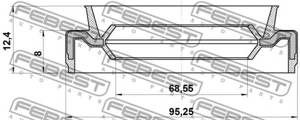 Купить FEBEST 95EAS-70950812X Сальник ступицы (70X95X8X12.4) 95EAS-70950812X