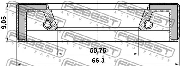 Купить FEBEST 95FAY-52660909X Сальник привода (52x66x9.1) 95FAY-52660909X