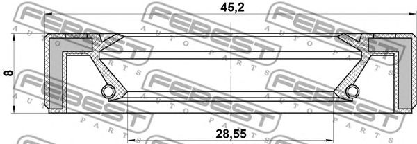 Купить FEBEST 95GAY-30450808X Сальник привода (30х45х8) 95GAY-30450808X