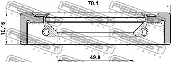 Купить FEBEST 95GCY-51701010X Сальник ступицы (51X70X10.2) 95GCY-51701010X