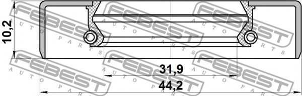 Купить FEBEST 95GDS-34441010X Сальник привода (34х44х10,2) 95GDS-34441010X
