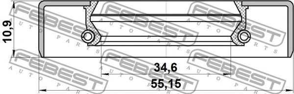 Купить FEBEST 95GDS-36551111X Сальник привода (36X55X10.9) 95GDS-36551111X