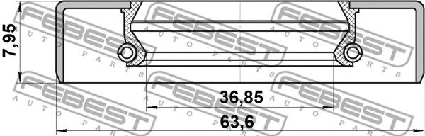 Купить FEBEST 95GDY-38630808X Сальник ступицы колеса (38X63,5X8) 95GDY-38630808X