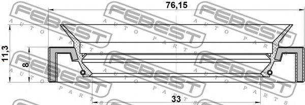 Купить FEBEST 95HAY-35760813L Сальник привода (35X76X8X11,3) 95HAY-35760813L