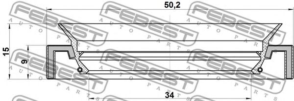 Купить FEBEST 95HAY-36500915L Сальник привода (36X50X9X15) 95HAY-36500915L