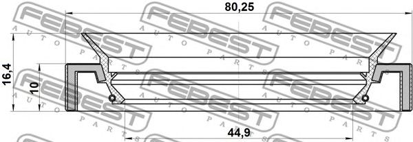 Купить FEBEST 95HAY-46801016C Сальник привода (46X80X10X16,4) 95HAY-46801016C