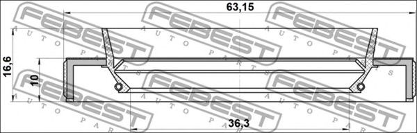 Купить FEBEST 95HBY-38631017C Сальник привода (38X63X10X16,6) TOYOTA MARK 2/CHASER/CRESTA 96-01 95HBY-38631017C