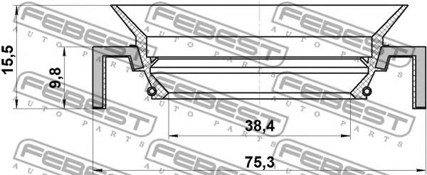 Купить FEBEST 95HCY-40751016C Сальник привода (40x75x10x15.5) KIA SORENTO (FY) 2002-2006 95HCY-40751016C