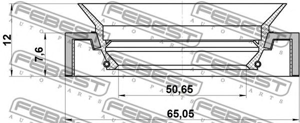 Купить FEBEST 95HCY-52650812X Сальник ступицы колеса (52x65x7,5x12) 95HCY-52650812X