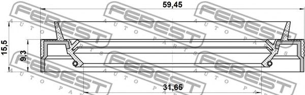 Купить FEBEST 95JES-33590915X Сальник привода (33x59x9,3x15,5) NISSAN PRIMERA P12 2001-2007 95JES-33590915X