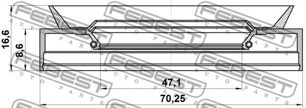 Купить FEBEST 95TBS-49700917X Сальник ступичный передн (49х70х8,6х16,6) 95TBS-49700917X