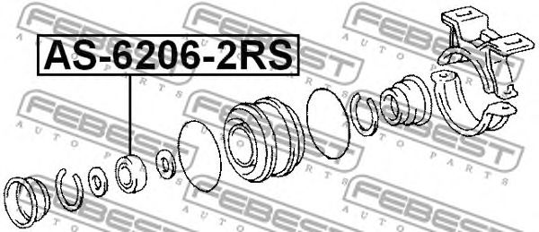 Купить FEBEST AS-6206-2RS Подшипник шариковый AS-6206-2RS