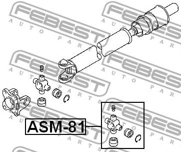 Купить FEBEST ASM-81 Крестовина карданного вала MITSUBISHI L300 U0/P0# 1986.11-2008.10 ASM-81