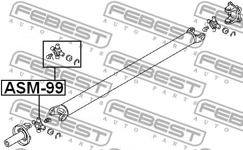 Купить FEBEST ASM-99 Крестовина карданного вала MITSUBISHI PAJERO SPORT 99-06 (30x71.5) ASM-99