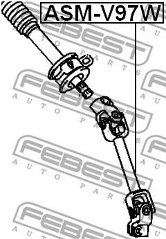 Купить FEBEST ASM-V97W Вал карданный рулевой MITSUBISHI PAJERO/MONTERO V80,90 2006.09- ASM-V97W