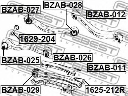 Купить FEBEST BZAB-026 Сайлентблок задн подвески MERCEDES W204/W212/W213 BZAB-026