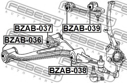 Купить FEBEST BZAB-037 Сайлентблок нижнего передн рычага MERCEDES W210/211 (компл -2шт) BZAB-037