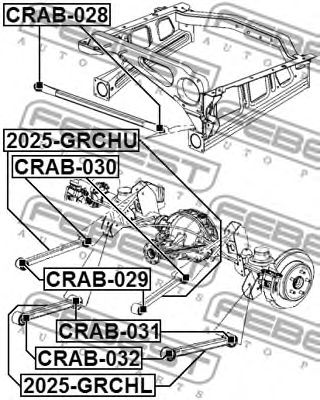 Купить FEBEST CRAB-031 Сайлентблок задней нижней продольной тяги CRAB-031
