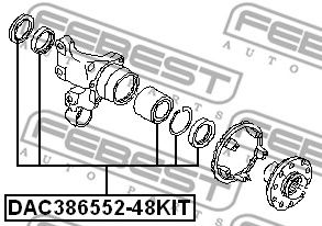 Купить FEBEST DAC386552-48KIT Подшипник ступицы задний SUBARU FORESTER 97-07 DAC386552-48KIT