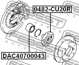 Купить FEBEST DAC40700043 Подшипник ступицы DAC40700043