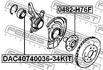 Купить FEBEST DAC40740036-34KIT Подшипник ступицы DAC40740036-34KIT