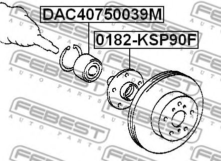 Купить FEBEST DAC40750039M Подшипник ступицы передний TOYOTA YARIS (JPP) KSP90,ZSP90 2005.08-2011.06 DAC40750039M