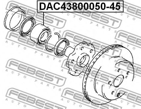 Купить FEBEST DAC43800050-45 Подшипник ступицы задний TOYOTA MARK 2 96-00 DAC43800050-45