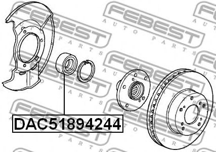Купить FEBEST DAC51894244 Подшипник ступицы передний HONDA MR-V 2003-2008 DAC51894244