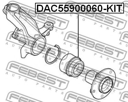 Купить FEBEST DAC55900060-KIT Подшипник ступицы передний CITROEN JUMPER II/ RELAY II (244) 1994-2006 DAC55900060-KIT
