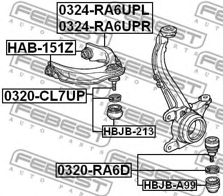 Купить FEBEST HAB-151Z Сайлентблок верхн рычага HONDA ACCORD CF3/CF4/CF5/CL1/CL3 1998-2002 HAB-151Z