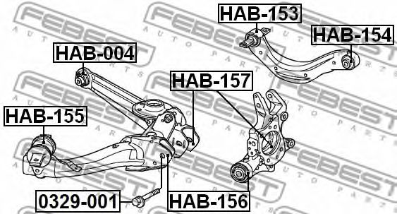 Купить FEBEST HAB-157 Сайлентблок задн цапфы HONDA CIVIC FD 2006-2012 HAB-157