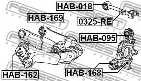Купить FEBEST HAB-162 Сайлентблок HONDA CR-V RE3/RE4 2007­2012 HAB-162