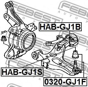 Купить FEBEST HAB-GJ1B Сайленблок задний переднего рычага без кронштейна HAB-GJ1B