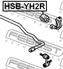 Купить FEBEST HSB-YH2R Втулка стабилизатора задняя HONDA ELEMENT YH2 2003­-2011 HSB-YH2R
