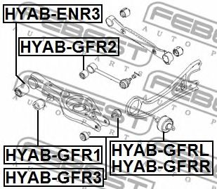 Купить FEBEST HYAB-GFRL Сайлентблок заднего продол рычага HYAB-GFRL