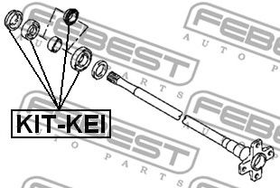 Купить FEBEST KIT-KEI Подшипник задн полуоси комплект SUZUKI IGNIS KIT-KEI