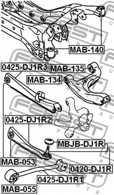 Купить FEBEST MAB-053 Сайлентблок задн подвески MITSUBISHI GALANT 03- MAB-053