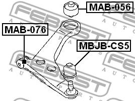 Купить FEBEST MAB-056 Сайлентблок рычага задний MITSUBISHI LANCER CS MAB-056