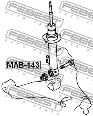 Купить FEBEST MAB-143 Втулка передн амортизатора PAJERO SPORT, CHALLENGER KH# 2008- MAB-143