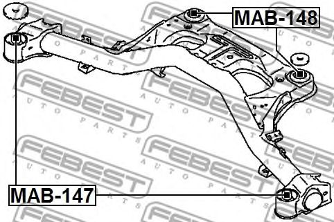 Купить FEBEST MAB-147 Сайлентблок задн балки MAB-147