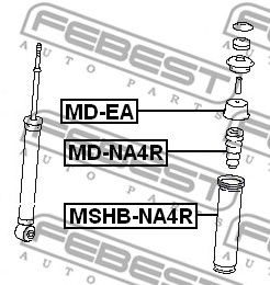 Купить FEBEST MD-NA4R Отбойник задн амортизатора MITSUBISHI CHARIOT/SPACE WAGON 1997-2003 MD-NA4R
