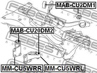 Купить FEBEST MM-CU5WRR Опора задн дифференциала правая MITSUBISHI OUTLANDER CU# 2002-2006 MM-CU5WRR