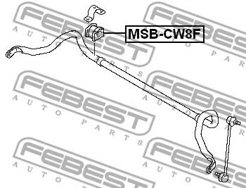 Купить FEBEST MSB-CW8F Втулка стабилизатора передняя MITSUBISHI OUTLANDER CW# 2006-2012 (22мм) MSB-CW8F
