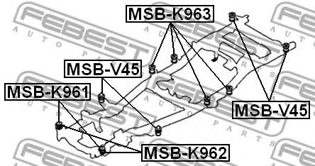 Купить FEBEST MSB-K963 Подушка подрамника MITSUBISHI PAJERO II V14W-V55W 1991-2004 MSB-K963