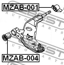 Купить FEBEST MZAB-004 Сайлентблок рычага передний MAZDA 626 GE 1991-1997 MZAB-004