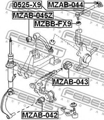 Купить FEBEST MZAB-045Z Сайлентблок MZAB-045Z