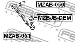 Купить FEBEST MZAB-051 Сайлентблок рычага внешний MAZDA DEMIO DW3/DW5 1996­2002 MZAB-051