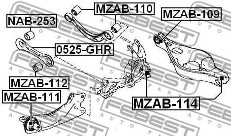Купить FEBEST MZAB-114 Сайлентблок задн подвески MAZDA 6 GH 2008-2013 MZAB-114
