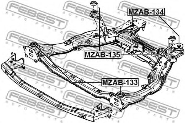 Купить FEBEST MZAB-133 Сайлентблок передней балки MZAB-133